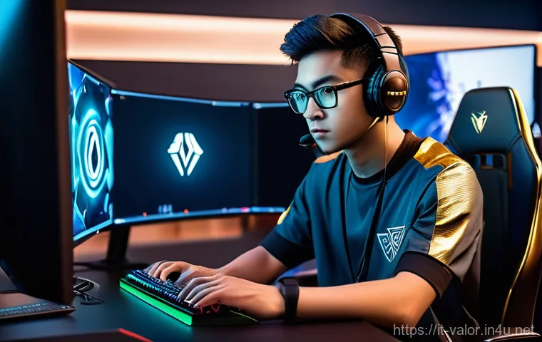발로란트 랭크 시스템 이해 - **Prompt:** "A young, diverse gamer, wearing comfortable yet stylish casual clothing, sits focused a...