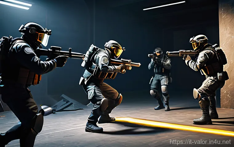 발로란트 유저 경험 기반 꿀팁 - A Valorant agent, like Reyna or Jett, in a dynamic pose within the tactical training range. The agen...
