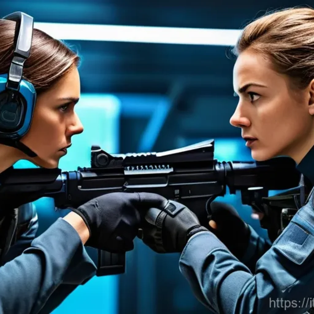 발로란트 커뮤니티와의 소통 방법 - **Prompt:** A diverse team of three tactical shooter players, in full futuristic combat gear, are in...