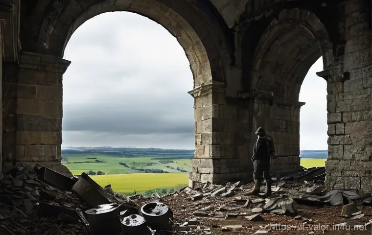 발로란트 신규 맵 출시 날짜 - **Prompt 2: Industrial Decay Merging with History** "An eye-level view focusing on the intriguin...
