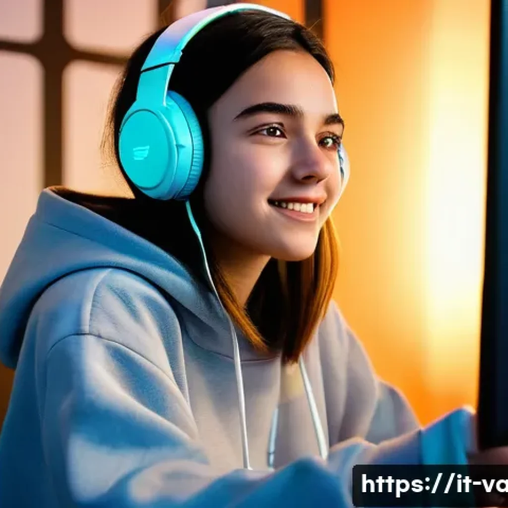 발로란트 최고의 콘텐츠 아이디어 - **Prompt:** A young female Valorant player, perhaps 16 years old, wearing a comfortable gaming hoodi...