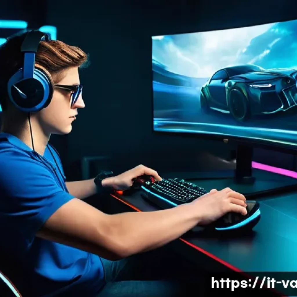 발로란트 감도 찾기 계산법 - **Prompt: The Focused Duelist** A highly detailed, cinematic shot of a young adult gamer, gender...