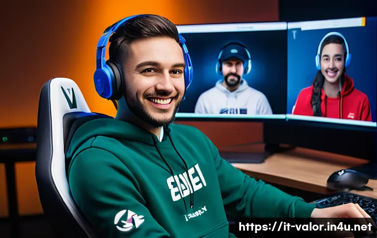 발로란트 e스포츠 경기 중계 팁 - A male or female eSports commentator in their late 20s, wearing a stylish, branded hoodie and comfor...