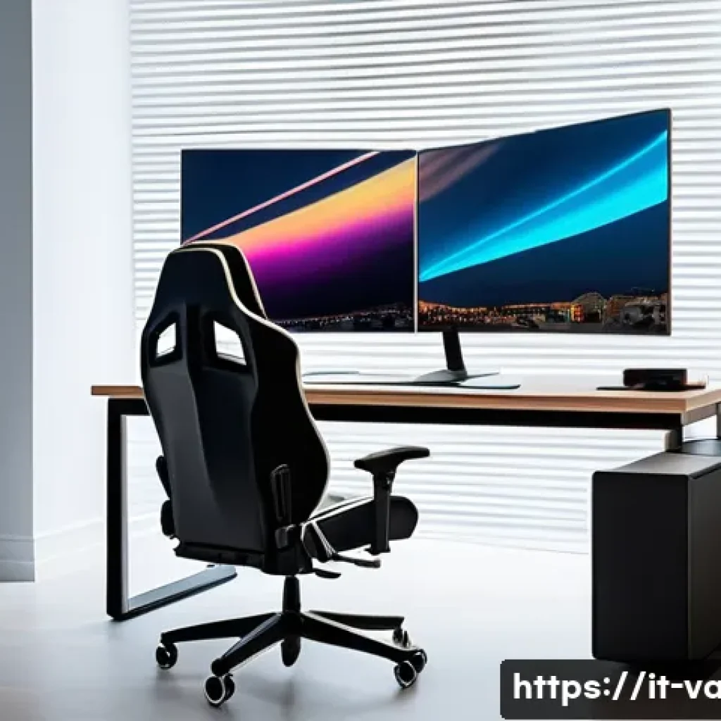 발로란트 FPS 상승 설정법 - A sleek, modern gaming setup in an Italian home environment, featuring a high-end PC with RGB lighti...