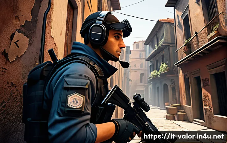 발로란트 단독 매치 승리 전략 - A dynamic tactical shooter scene set in an urban map inspired by Italian architecture, featuring a l...