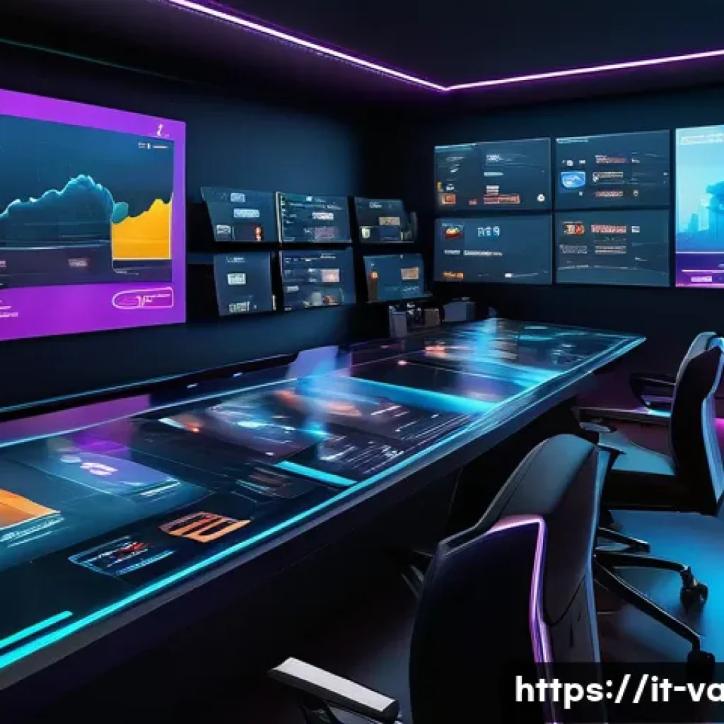 발로란트 스킨 거래의 장단점 - A dynamic digital marketplace scene showcasing a sleek, futuristic Valorant skin trading platform in...