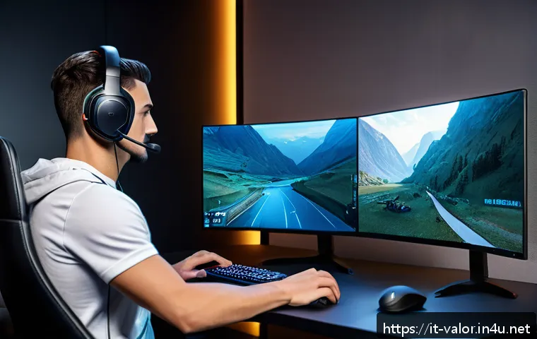 발로란트 오퍼레이터 연습법 - A focused gamer sitting at a modern gaming desk in a cozy room, demonstrating perfect posture with a...