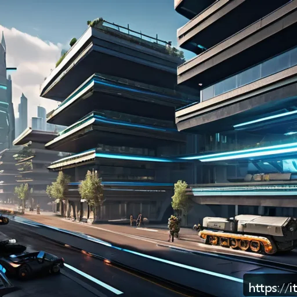 발로란트 최신 맵 출시 계획 - A futuristic urban combat map scene featuring a mix of open spaces and narrow corridors, with sleek,...