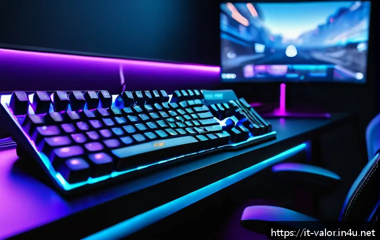 발로란트 기본 매크로 설정법 - A high-tech gaming setup focused on a professional Valorant player customizing keyboard and mouse ma...