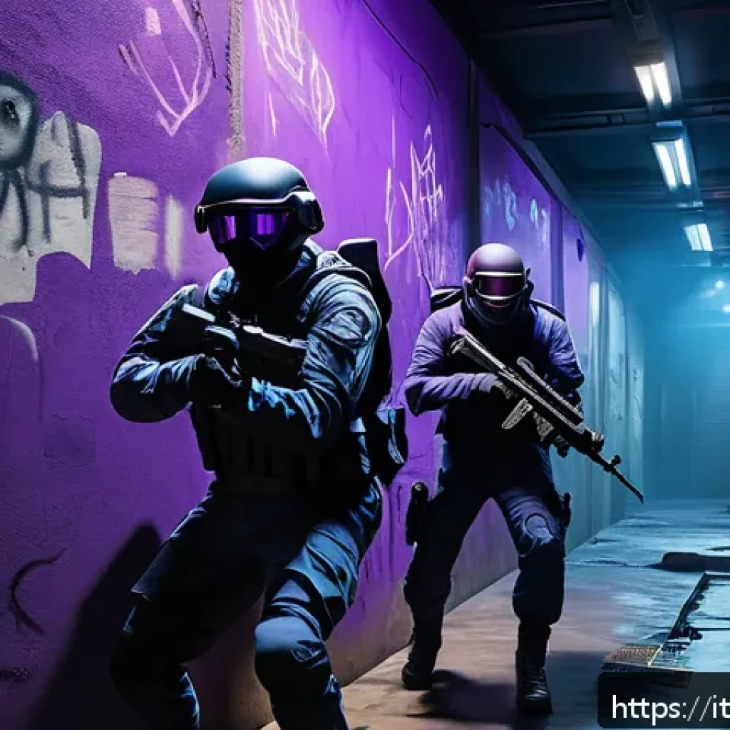 발로란트 최고의 맵 위치 - A dynamic tactical scene set in the Valorant map Bind, focusing on hidden lateral passages. The imag...