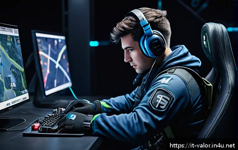 발로란트 티어 등급 설명 - A dynamic esports scene featuring a mid-level competitive Valorant player in full tactical gear, foc...
