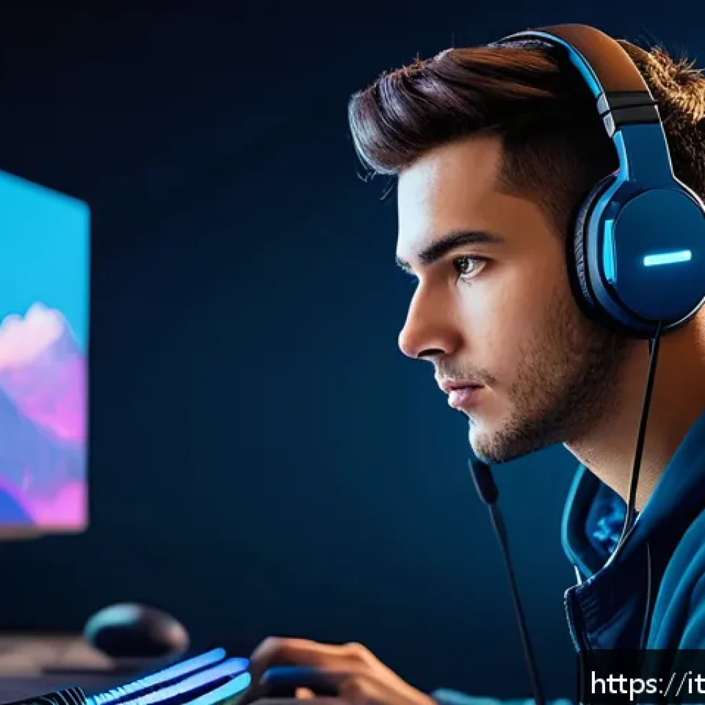 발로란트 유저 경험 콘텐츠 제작 - A modern content creator setup for streaming Valorant gameplay, featuring a young adult wearing casu...