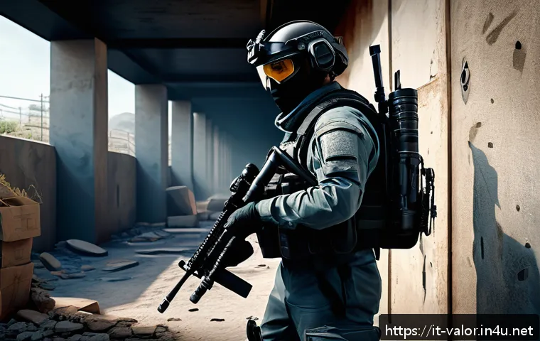 발로란트 초보자를 위한 템플릿 - A detailed digital illustration of a tactical Valorant gameplay scene focusing on strategic map posi...