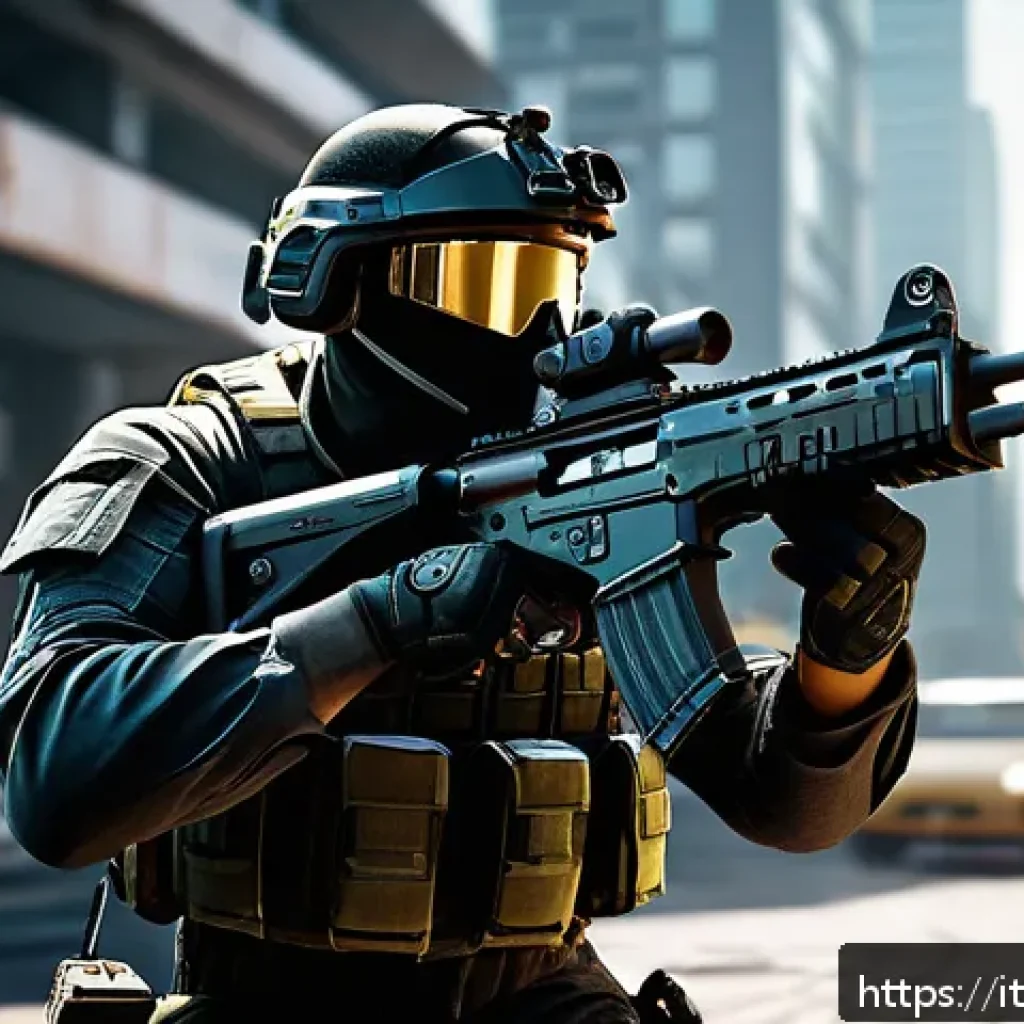 발로란트 신규 업데이트 정보 - A dynamic first-person shooter scene featuring a player wielding a lightweight machine gun with slee...