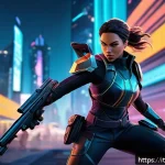 Home 22 발로란트 초보자가 해야 할 10가지 - A dynamic scene showcasing a Duelist agent from Valorant, such as Phoenix or Reyna, in mid-action on...