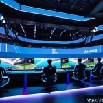 Home 21 발로란트 글로벌 대회 하이라이트 - A dynamic esports team in an intense Valorant match, showcasing perfect coordination and communicati...