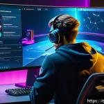 Home 20 발로란트 유료 콘텐츠 구매 가이드 - A dynamic gaming setup scene focused on a professional Valorant player analyzing their preferred age...