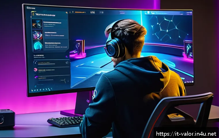 발로란트 유료 콘텐츠 구매 가이드 - A dynamic gaming setup scene focused on a professional Valorant player analyzing their preferred age...