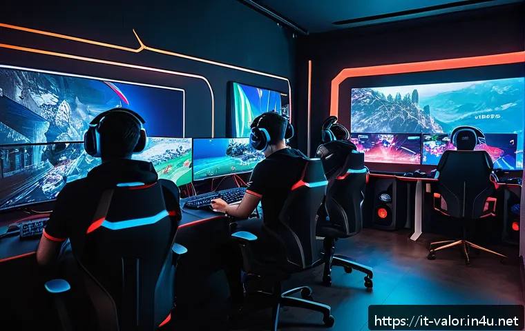 발로란트 크로스 플랫폼 지원 여부 - A futuristic gaming lounge in Milan with diverse Italian gamers, all wearing casual esports attire a...