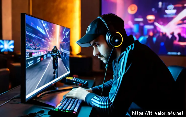 발로란트 경쟁전 변화 요약 - Photorealistic Italian esports player in a modern gaming room in Milan, focused at a competitive tac...